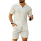 Conjunto de 2 piezas de camiseta y pantalones cortos de manga corta para hombre