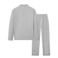 Conjunto de sudadera de punto gofre y pantalón recto para hombre