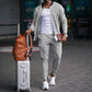 Conjunto de dos piezas de chaqueta de manga larga y pantalón deportivo para hombre