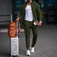 Conjunto de dos piezas de chaqueta de manga larga y pantalón deportivo para hombre