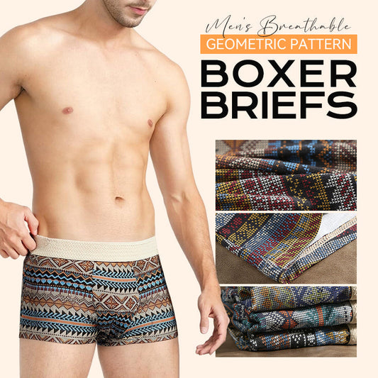Calzoncillos bóxer transpirables con estampado geométrico para hombre (Compra 1 y llévate 2 gratis)