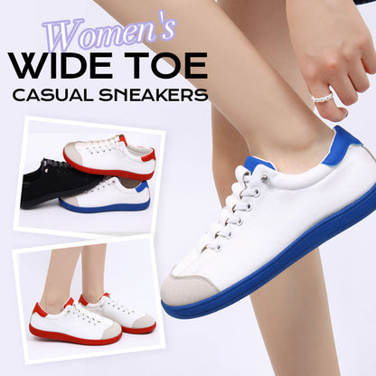 Zapatillas casuales con punta ancha para mujer