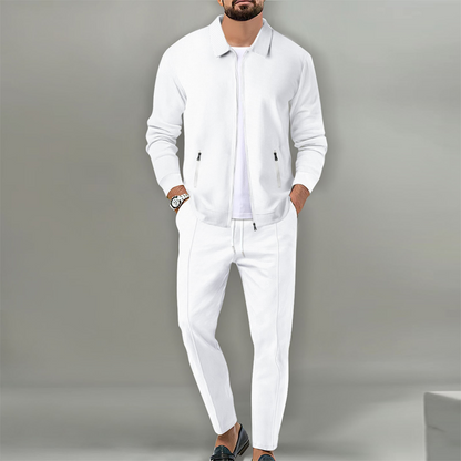 Conjunto de 2 piezas para hombre: chaqueta elegante con solapas y pantalones jogger