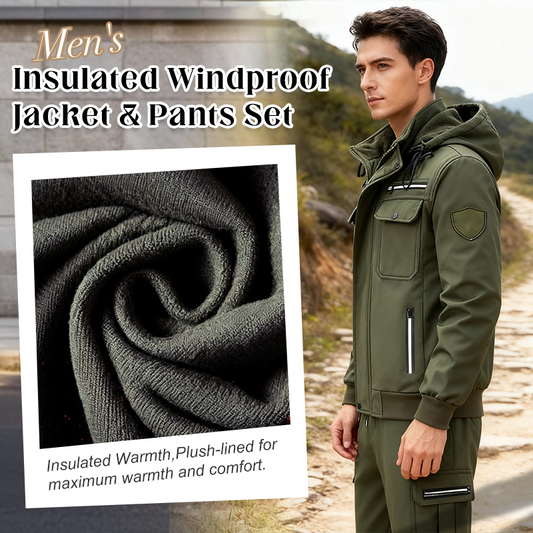 Conjunto de Chaqueta y Pantalón Cortavientos Térmico para Hombre