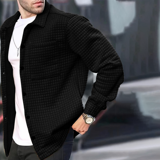 Chaqueta informal de color liso para hombre-👍estilo clásico, comodidad para el día a día.👔