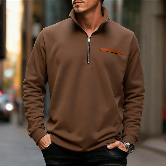 🔥Oferta por tiempo limitado: Elegantes camisetas de manga larga con media cremallera para hombre