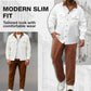 Conjunto de 2 piezas de camisa y pantalón de manga larga con solapa informal para hombre