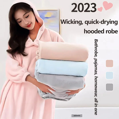 Albornoz unisex con capucha ultraabsorbente y de secado rápido