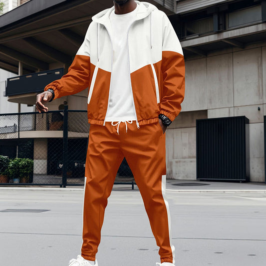 Conjunto deportivo de sudadera con capucha y joggers cónicos para hombre