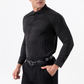Camisa clásica de rayas de manga larga para hombre