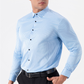 Camisa clásica de rayas de manga larga para hombre