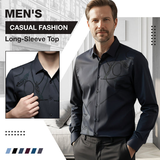 Camiseta de manga larga informal de moda para hombre