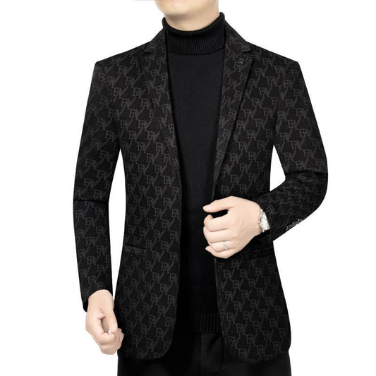 Blazer clásico ajustado con estampado para hombre