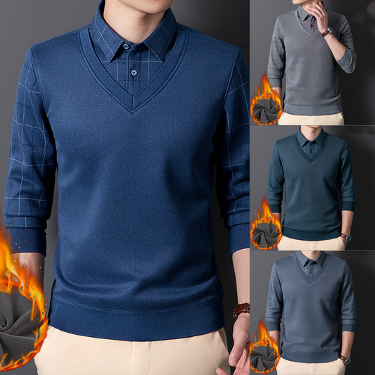 Camisa térmica informal de dos piezas para hombre