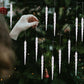 12 Piezas de Adornos de Hielos para Árbol de Navidad con Brillo