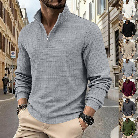 Sudadera Jacquard con cremallera de cuarto de barrio para hombre