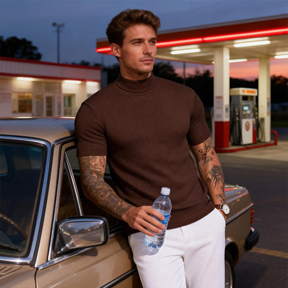 Camiseta informal de corte ajustado con cuello alto