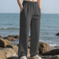 Pantalones casuales de hombre de pierna ancha con textura acanalada
