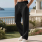 Pantalones casuales de hombre de pierna ancha con textura acanalada