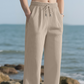 Pantalones casuales de hombre de pierna ancha con textura acanalada