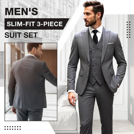 Conjunto de traje de tres piezas para hombre de corte ajustado