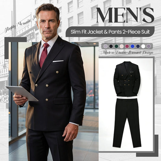 🔥 Traje de Dos Piezas para Hombre de Corte Entallado – Chaqueta y Pantalón