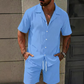 Set de top casual de color liso y pantalones cortos con cordón