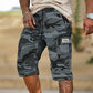 Pantalones cortos cargo de camuflaje masculino con múltiples bolsillos