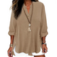 🔥Gran oferta🔥 Top casual liso con botones y aberturas laterales