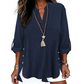 🔥Gran oferta🔥 Top casual liso con botones y aberturas laterales