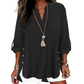 🔥Gran oferta🔥 Top casual liso con botones y aberturas laterales