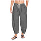 Pantalones casuales de hombre de corte holgado con cordón ajustable.
