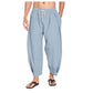 Pantalones casuales de hombre de corte holgado con cordón ajustable.