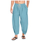 Pantalones casuales de hombre de corte holgado con cordón ajustable.