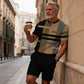 Set de camiseta y pantalones cortos con cremallera cuarta de hombre