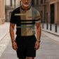 Set de camiseta y pantalones cortos con cremallera cuarta de hombre