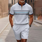 Set de camiseta y pantalones cortos con cremallera cuarta de hombre