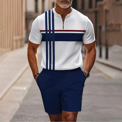 Set de camiseta y pantalones cortos con cremallera cuarta de hombre
