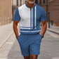 Set de camiseta y pantalones cortos con cremallera cuarta de hombre