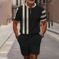 Set de camiseta y pantalones cortos con cremallera cuarta de hombre
