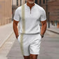 Set de camiseta y pantalones cortos con cremallera cuarta de hombre