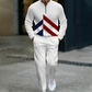 Conjunto de chándal de bloques de color con cremallera media para hombre