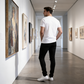 Pantalones vaqueros ajustados de mezclilla elástica para hombre