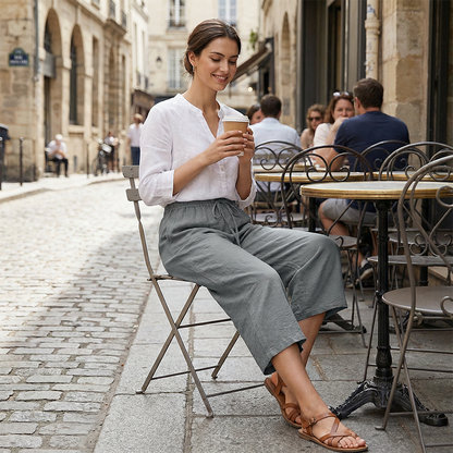 📢📢¡50% DE DESCUENTO! ⏰Pantalones Capri Casuales para Mujer con Cintura Elástica y Cordón