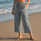 📢📢¡50% DE DESCUENTO! ⏰Pantalones Capri Casuales para Mujer con Cintura Elástica y Cordón