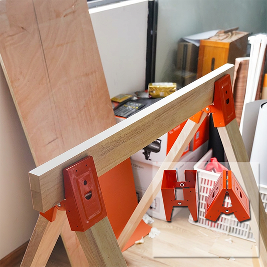 🛠️🔥 Soporte Profesional para Caballete de Sierra con Abrazadera – Banco de Trabajo Resistente para Madera y Construcción· Montaje Rápido y Extremadamente Duradero 🪨