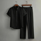 Set de camisa y pantalones texturizados de dos piezas para hombre
