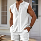 👕 ¡50% DE DESCUENTO POR TIEMPO LIMITADO! 🌴 Conjunto de camiseta sin mangas y shorts para hombre – Estampado texturizado, ligero, ideal para vacaciones ✨