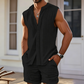 👕 ¡50% DE DESCUENTO POR TIEMPO LIMITADO! 🌴 Conjunto de camiseta sin mangas y shorts para hombre – Estampado texturizado, ligero, ideal para vacaciones ✨