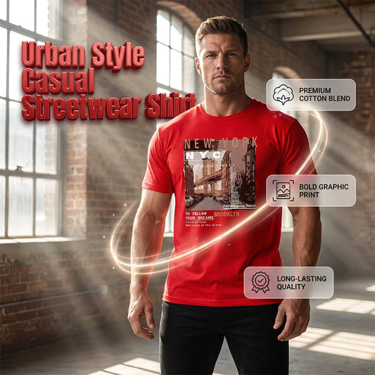 🏙️ ¡50% DE DESCUENTO POR TIEMPO LIMITADO! ✨ Camiseta Gráfica Urbana – Nueva York, Suave, Corte Relajado ✨